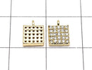 Charm with metal Parts CZ Square 6 x 6 mm gold color 3 pcs $3.79!