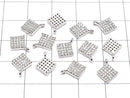 Charm with Metal Parts CZ Diamond 8 x 8 mm silver color 3 pcs $3.79!