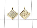 Charm with Metal Parts CZ Diamond 8 x 8 mm gold color 3 pcs $3.79!