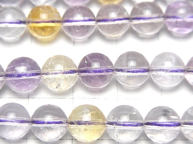 [Video] Pink Amethyst x Citrine AA++ Round 8mm half or 1strand beads (aprx.15inch / 37cm)