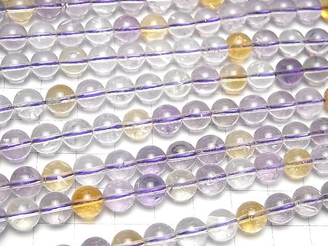 [Video] Pink Amethyst x Citrine AA++ Round 8mm half or 1strand beads (aprx.15inch / 37cm)