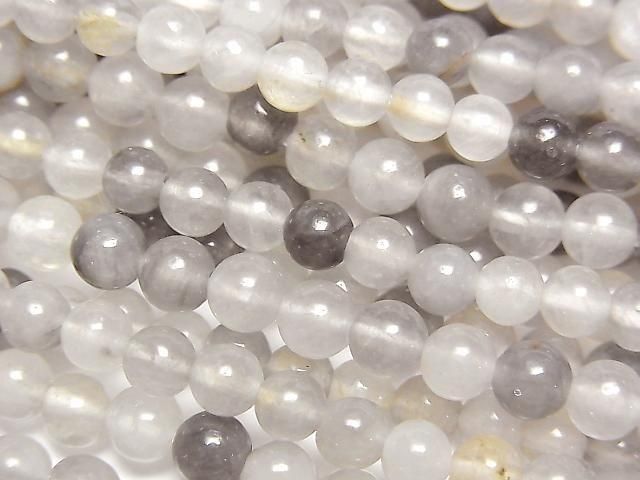 [Video] Gray Quartz AA Round 4.5mm 1-strand beads (approx. 15 inches/36 cm)