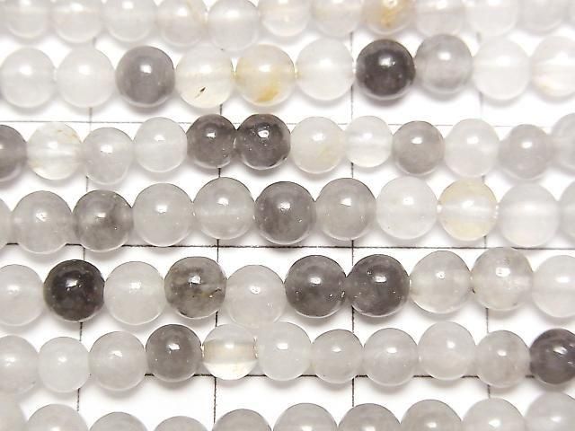 [Video] Gray Quartz AA Round 4.5mm 1-strand beads (approx. 15 inches/36 cm)