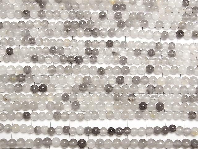 [Video] Gray Quartz AA Round 4.5mm 1-strand beads (approx. 15 inches/36 cm)
