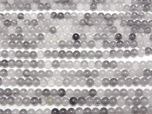 [Video] Gray Quartz AA Round 4.5mm 1strand beads (aprx.15inch/36cm)