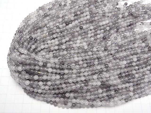 [Video] Gray Quartz AA Round 4.5mm 1strand beads (aprx.15inch/36cm)
