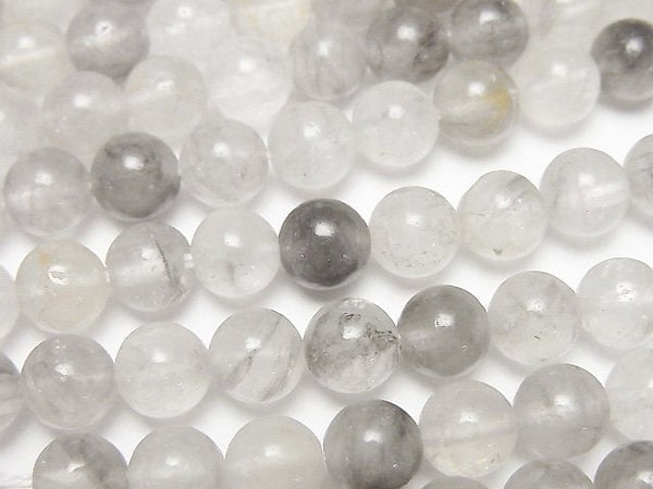 [Video] Gray quartz AA Round 6mm 1strand beads (aprx.15inch/37cm)