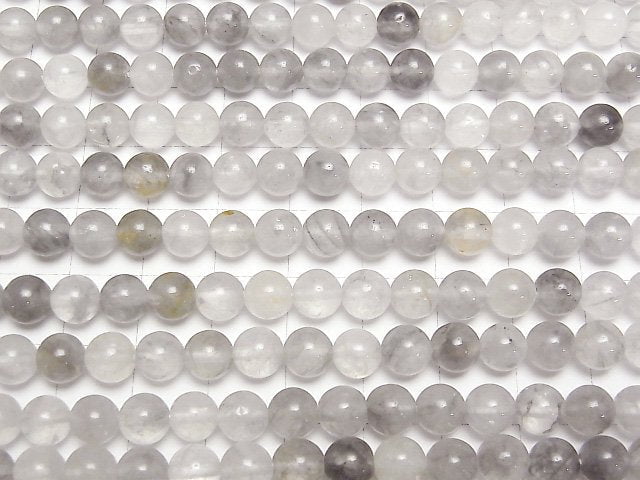 [Video] Gray quartz AA Round 6mm 1strand beads (aprx.15inch/37cm)