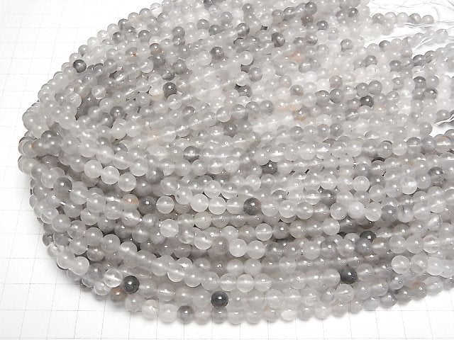 [Video] Gray quartz AA Round 6mm 1strand beads (aprx.15inch/37cm)