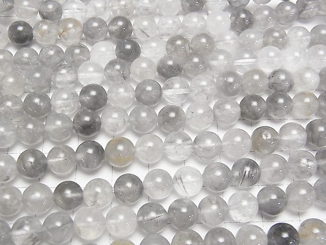 [Video] Gray Quartz AA Round 8mm 1strand beads (aprx.15inch/37cm)