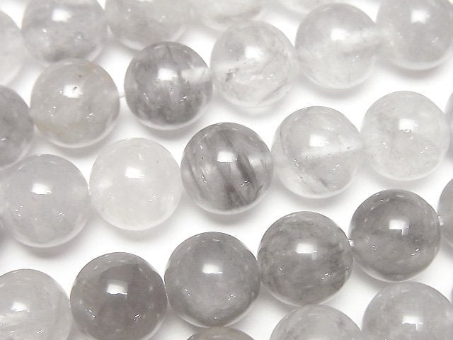 [Video] Gray quartz AA Round 10mm 1strand beads (aprx.15inch/37cm)