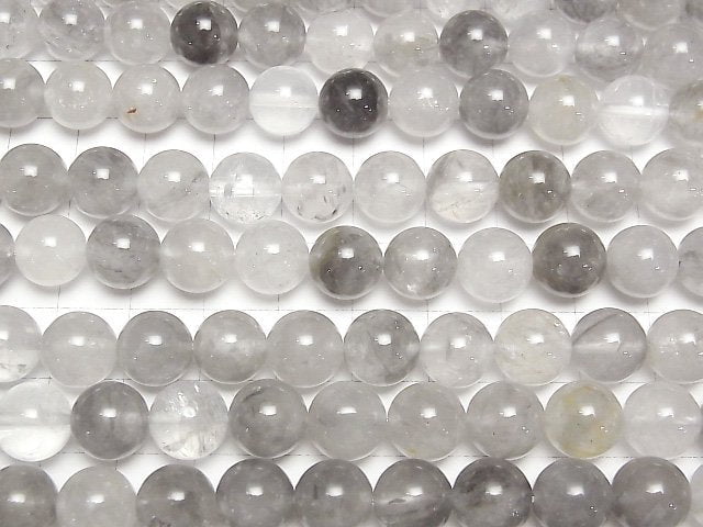 [Video] Gray quartz AA Round 10mm 1strand beads (aprx.15inch/37cm)