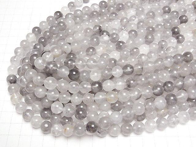 [Video] Gray quartz AA Round 10mm 1strand beads (aprx.15inch/37cm)