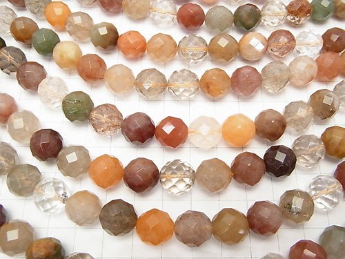 Multicolor Rutilated Quartz AA ++ 64 Faceted Round 12 mm half or 1 strand beads (aprx.15 inch / 38 cm)