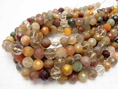 Multicolor Rutilated Quartz AA ++ 64 Faceted Round 12 mm half or 1 strand beads (aprx.15 inch / 38 cm)