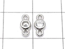 Metal CZ Round Faceted Charms, Both Sides, 8x4x2mm, Silver, 5 Pieces