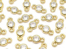 5-Piece Set of 8x4x2mm Gold-Colored CZ Round Faceted Charms (Both Sides)