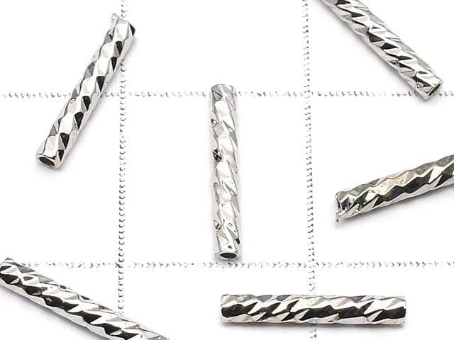 Metal parts, tube, 10x1.2mm, silver color, 10pcs