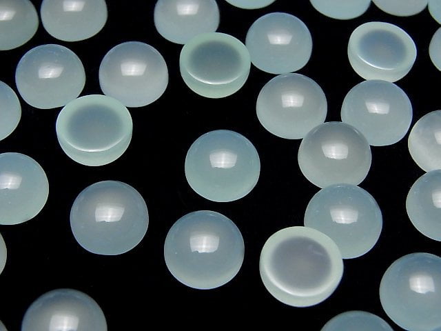 [Video] High Quality Sea Blue Chalcedony AAA Round Cabochon 10 x 10 x 5 mm 3 pcs $6.79!