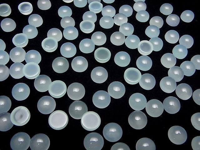 [Video] High Quality Sea Blue Chalcedony AAA Round Cabochon 10 x 10 x 5 mm 3 pcs $6.79!