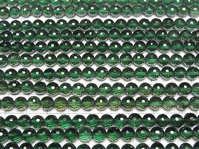 [Video] High Quality! Green Quartz 128-Faceted Round 6mm Half or 1-Strand Beads (approx. 15 inches/36 cm)