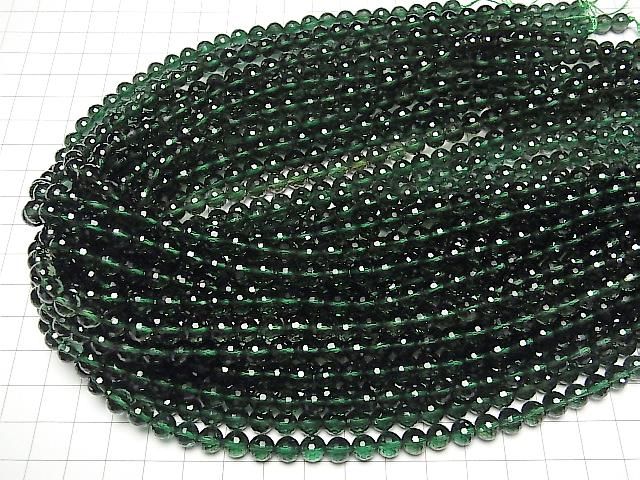 [Video] High Quality! Green Quartz 128-Faceted Round 6mm Half or 1-Strand Beads (approx. 15 inches/36 cm)