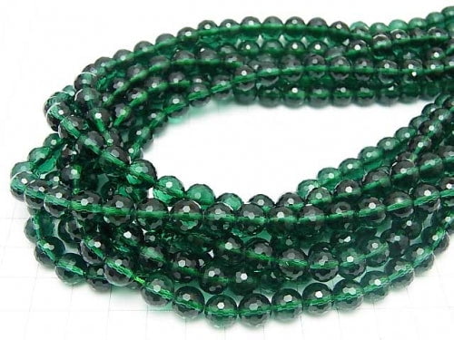 [Video] High Quality! Green Quartz 128 Faceted Round 8mm Half or 1 Strand Beads (approx. 15 inches/36 cm)
