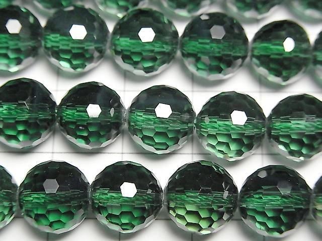 [Video] High Quality! Green Quartz 128-Faceted Round 10mm half or 1-strand beads (approx. 15 inches/36 cm)