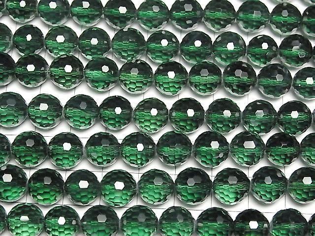 [Video] High Quality! Green Quartz 128-Faceted Round 10mm half or 1-strand beads (approx. 15 inches/36 cm)