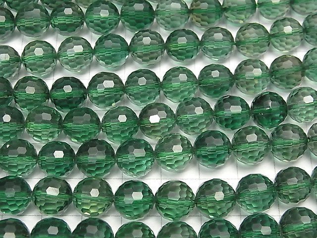 Green Quartz 128 Faceted Round 10 mm half or 1 strand beads (aprx. 15 inch / 36 cm)