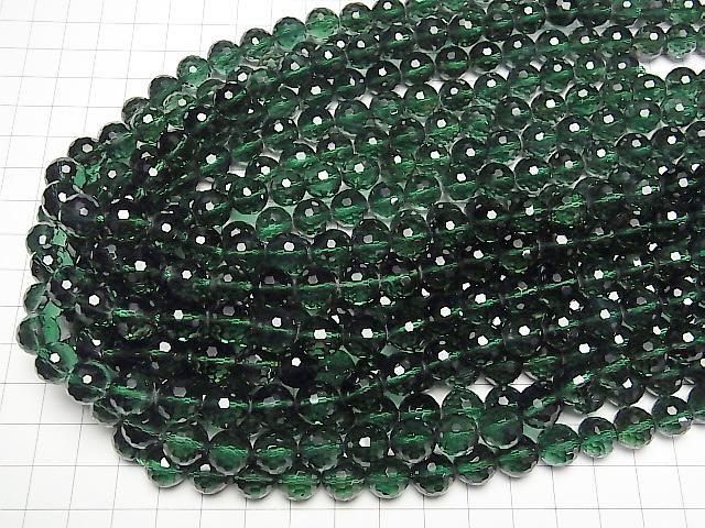 [Video] High Quality! Green Quartz 128-Faceted Round 10mm half or 1-strand beads (approx. 15 inches/36 cm)