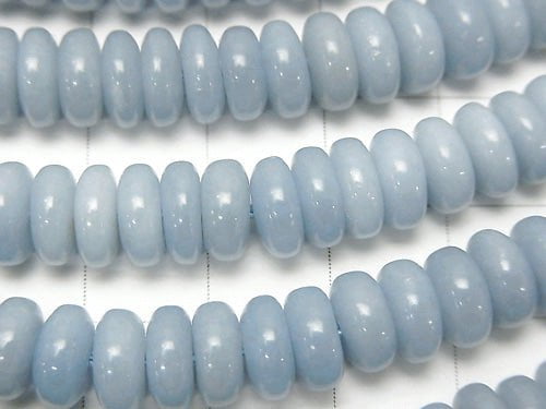 Angelite AAA- Roundel 8x8x3mm half or 1strand beads (aprx.15inch/38cm)