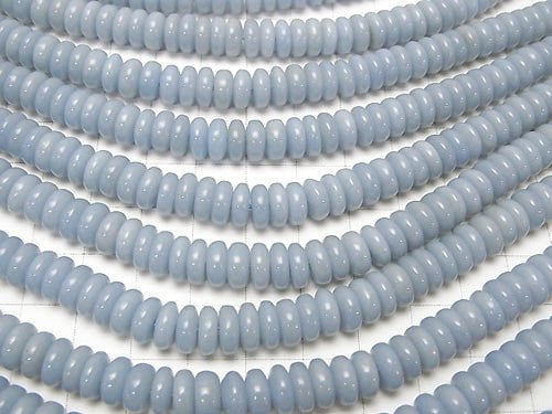 Angelite AAA- Roundel 8x8x3mm half or 1strand beads (aprx.15inch/38cm)