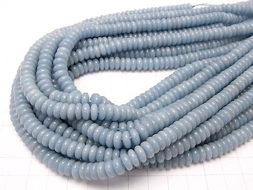 Angelite AAA- Roundel 8x8x3mm half or 1strand beads (aprx.15inch/38cm)