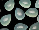[Video] Sea Blue Chalcedony AAA Pear shape Cabochon 14x10mm 3pcs