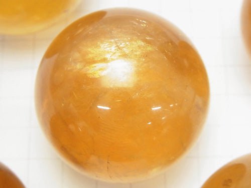 [Video] Yellow Calcite Sphere Round 41-45mm 1pc