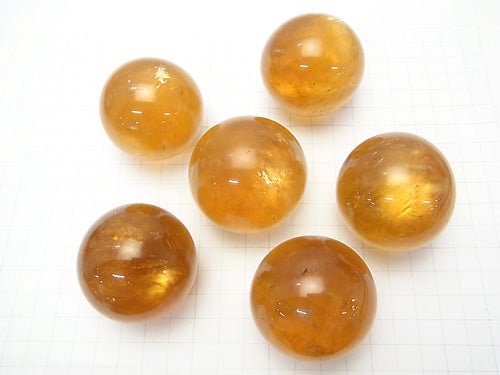 [Video] Yellow Calcite Sphere Round 41-45mm 1pc