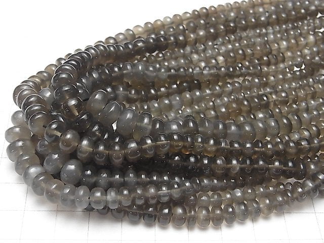 [Video] High Quality Gray Moonstone AAA Rondelle half or 1strand beads (aprx.15 inch / 38 cm)