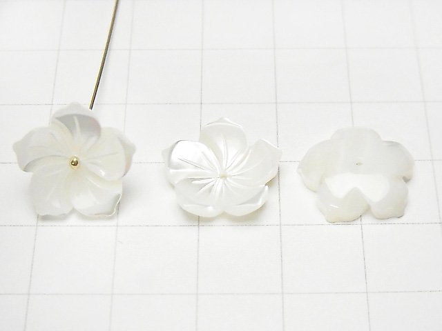 [Video] High Quality Mother of Pearl MOP AAA 3D Flower 14mm Center Hole 4pcs