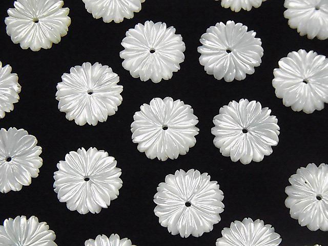 高品質白蝶貝 AAA雛菊款 [8mm][10mm][12mm] 中孔 4顆