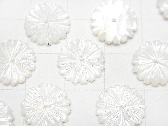 高品質白蝶貝 AAA雛菊款 [8mm][10mm][12mm] 中孔 4顆