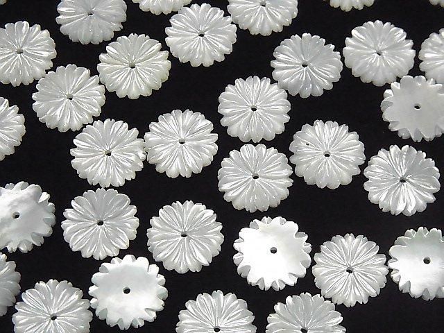 高品質白蝶貝 AAA雛菊款 [8mm][10mm][12mm] 中孔 4顆