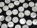 [Video] High Quality White Shell (Silver-lip Oyster) AAA Flower (Margaret) [8mm][10mm][12mm] Center Hole 4pcs