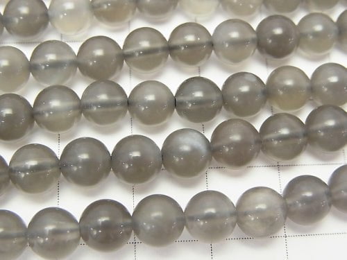 Gray Moonstone AAA - Round 6 mm half or 1 strand beads (aprx. 15 inch / 38 cm)