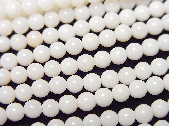 [Video] White Coral Round 4mm 1strand beads (aprx.15inch/38cm)