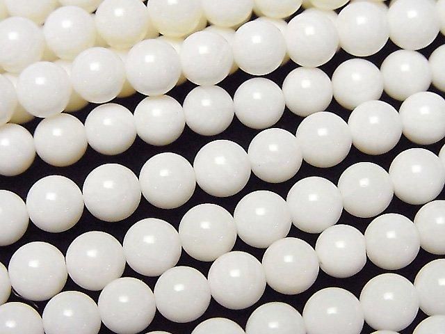 [Video] White Coral Round 6mm 1-strand beads (approx. 15 inches/38 cm)