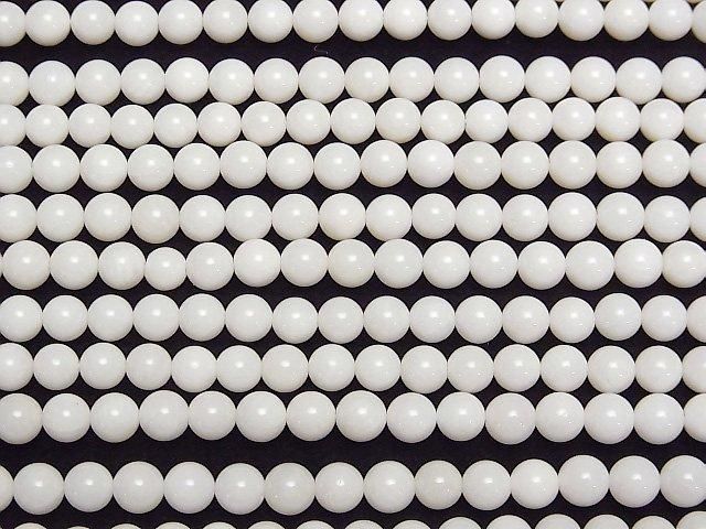 [Video] White Coral Round 6mm 1-strand beads (approx. 15 inches/38 cm)