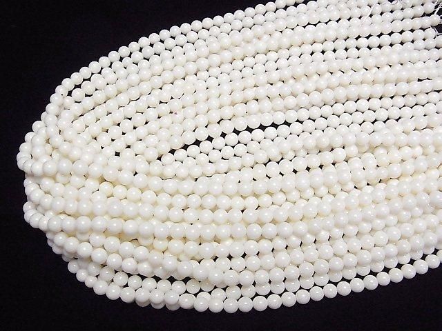 [Video] White Coral Round 6mm 1-strand beads (approx. 15 inches/38 cm)