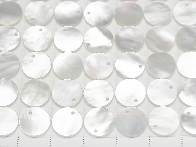 High Quality White Shell (Silver-lip Oyster) AAA Coin Shape [8mm][10mm][12mm][15mm] 2pcs