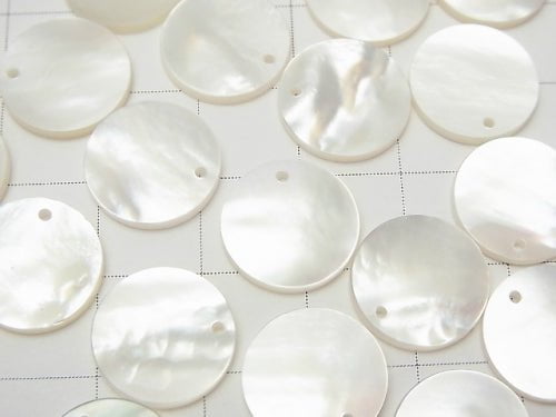 High Quality White Shell (Silver-lip Oyster) AAA Coin Shape [8mm][10mm][12mm][15mm] 2pcs